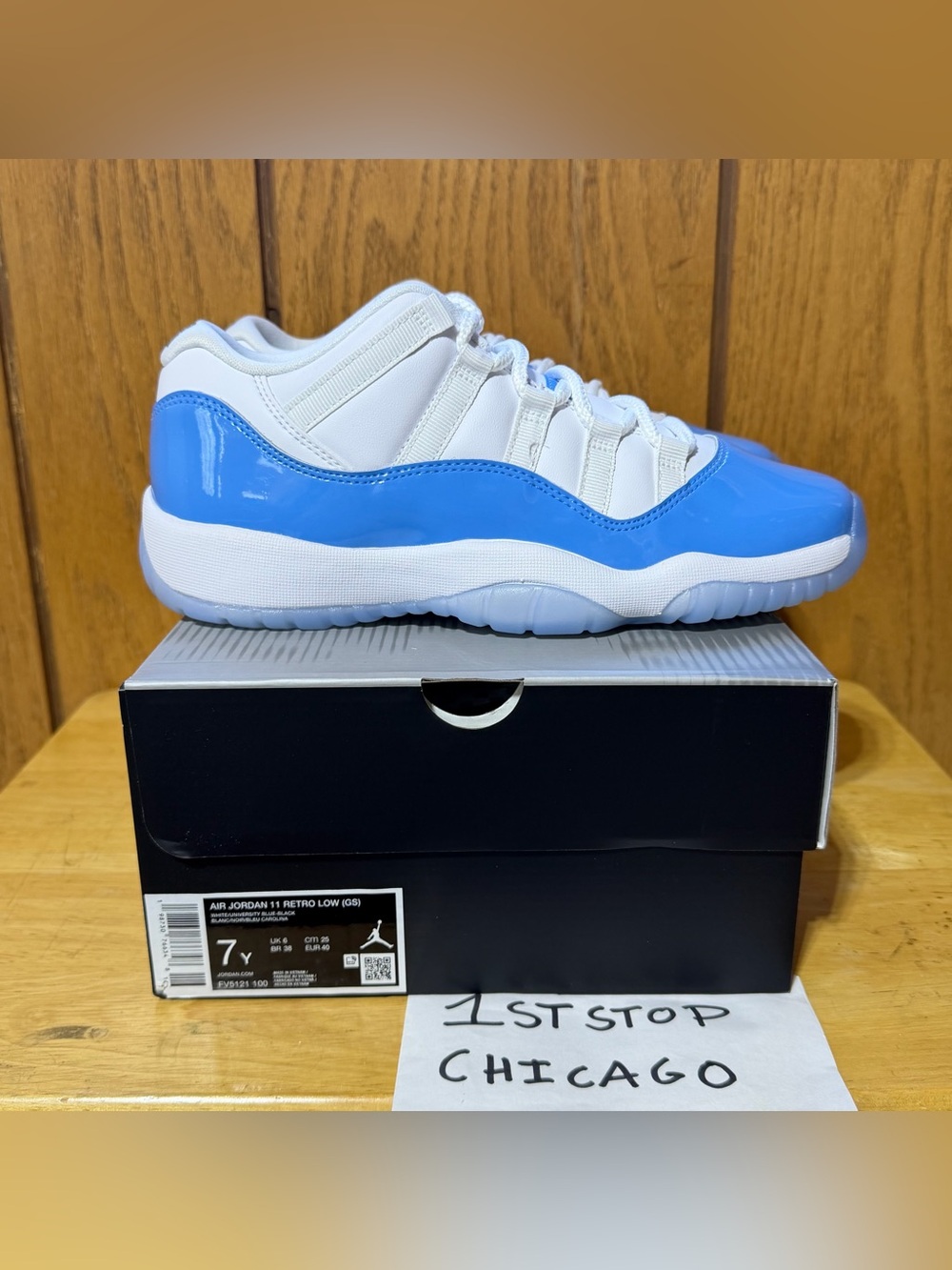 Nike Air Jordan 11 Retro Low UNC 2026 White Baby Blue FV5121-100 Youth GS 7Y NEW